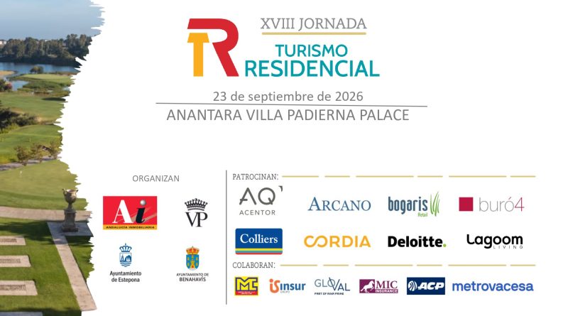 Mañana, 23 de septiembre de 2026 se celebra la XVIII Jornada de Turismo Residencial